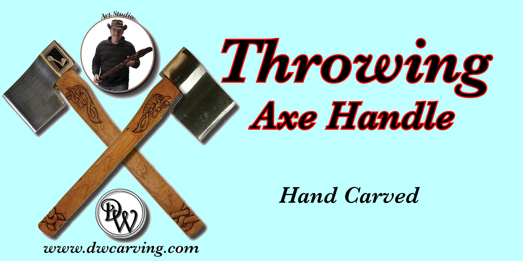 Throwing axe, Axe Handle, carved axe handles, custom design axe handles